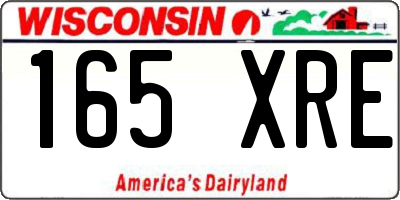 WI license plate 165XRE