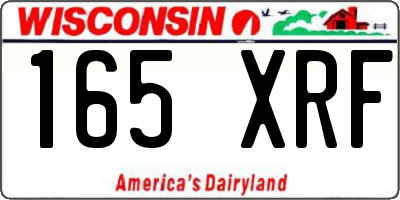 WI license plate 165XRF