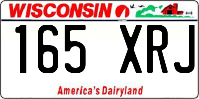 WI license plate 165XRJ