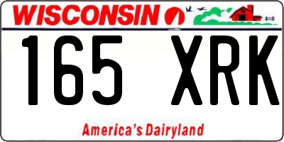 WI license plate 165XRK