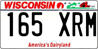 WI license plate 165XRM