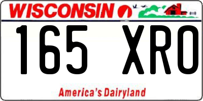 WI license plate 165XRO