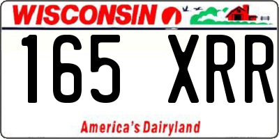 WI license plate 165XRR