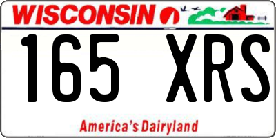 WI license plate 165XRS