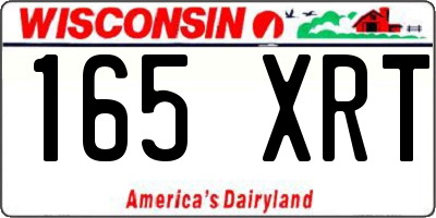 WI license plate 165XRT