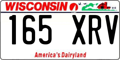 WI license plate 165XRV