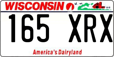 WI license plate 165XRX