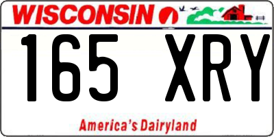 WI license plate 165XRY