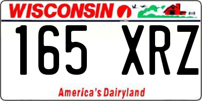 WI license plate 165XRZ