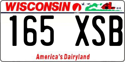WI license plate 165XSB