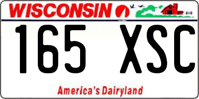 WI license plate 165XSC