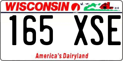 WI license plate 165XSE