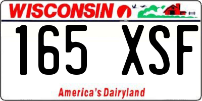 WI license plate 165XSF