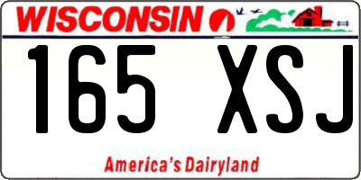 WI license plate 165XSJ