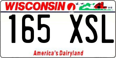 WI license plate 165XSL
