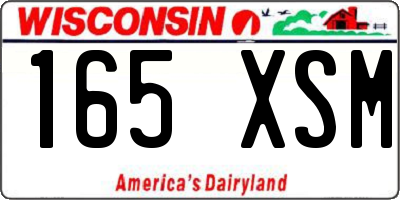 WI license plate 165XSM