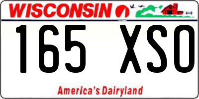 WI license plate 165XSO