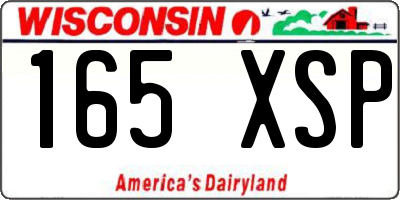 WI license plate 165XSP