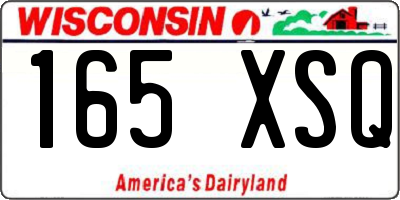 WI license plate 165XSQ