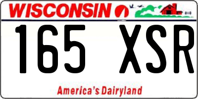 WI license plate 165XSR