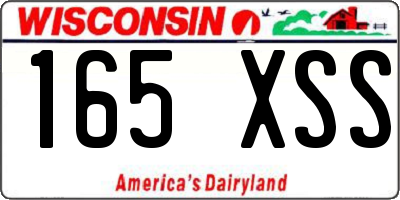 WI license plate 165XSS