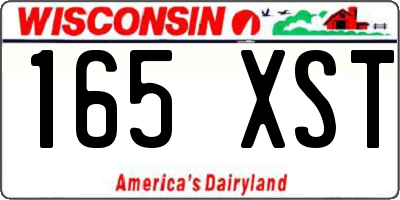 WI license plate 165XST