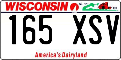 WI license plate 165XSV