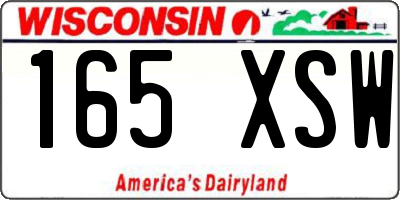 WI license plate 165XSW