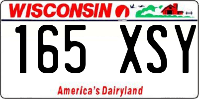 WI license plate 165XSY