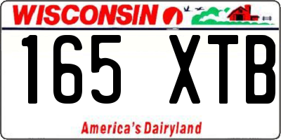 WI license plate 165XTB