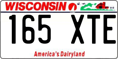 WI license plate 165XTE