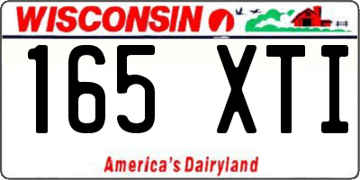 WI license plate 165XTI
