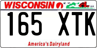 WI license plate 165XTK