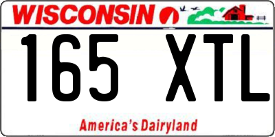 WI license plate 165XTL