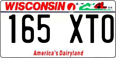 WI license plate 165XTO