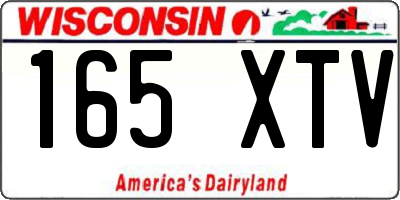 WI license plate 165XTV