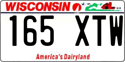 WI license plate 165XTW