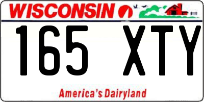 WI license plate 165XTY