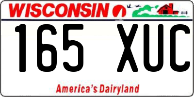 WI license plate 165XUC