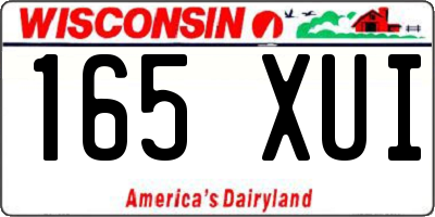 WI license plate 165XUI
