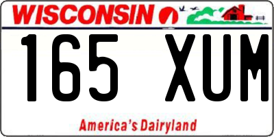 WI license plate 165XUM
