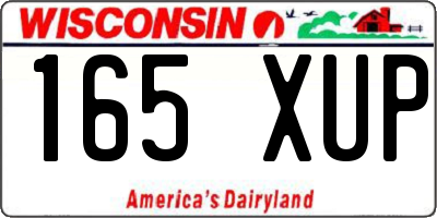 WI license plate 165XUP