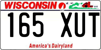 WI license plate 165XUT