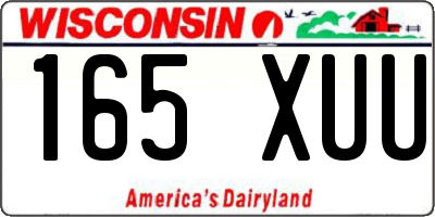 WI license plate 165XUU