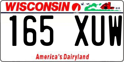 WI license plate 165XUW