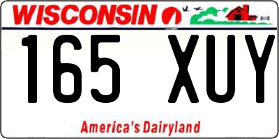 WI license plate 165XUY