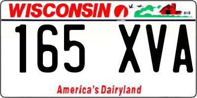 WI license plate 165XVA