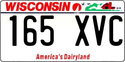 WI license plate 165XVC