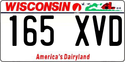 WI license plate 165XVD