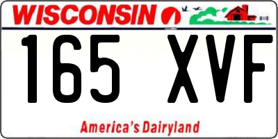 WI license plate 165XVF